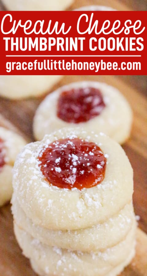 The BEST Cream Cheese Thumbprint Cookies with Jam