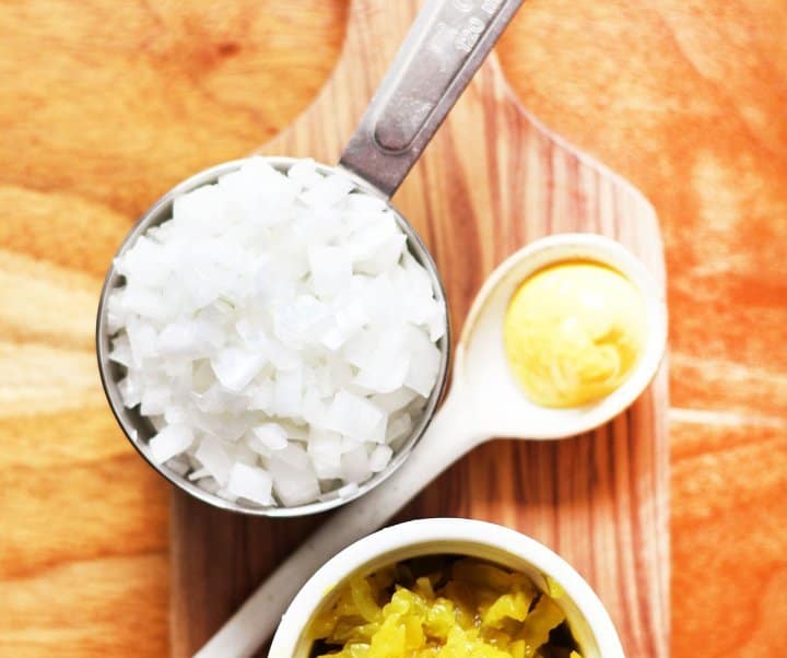 Old-fashioned burger relish, with just 3 simple ingredients. Click through for recipe.