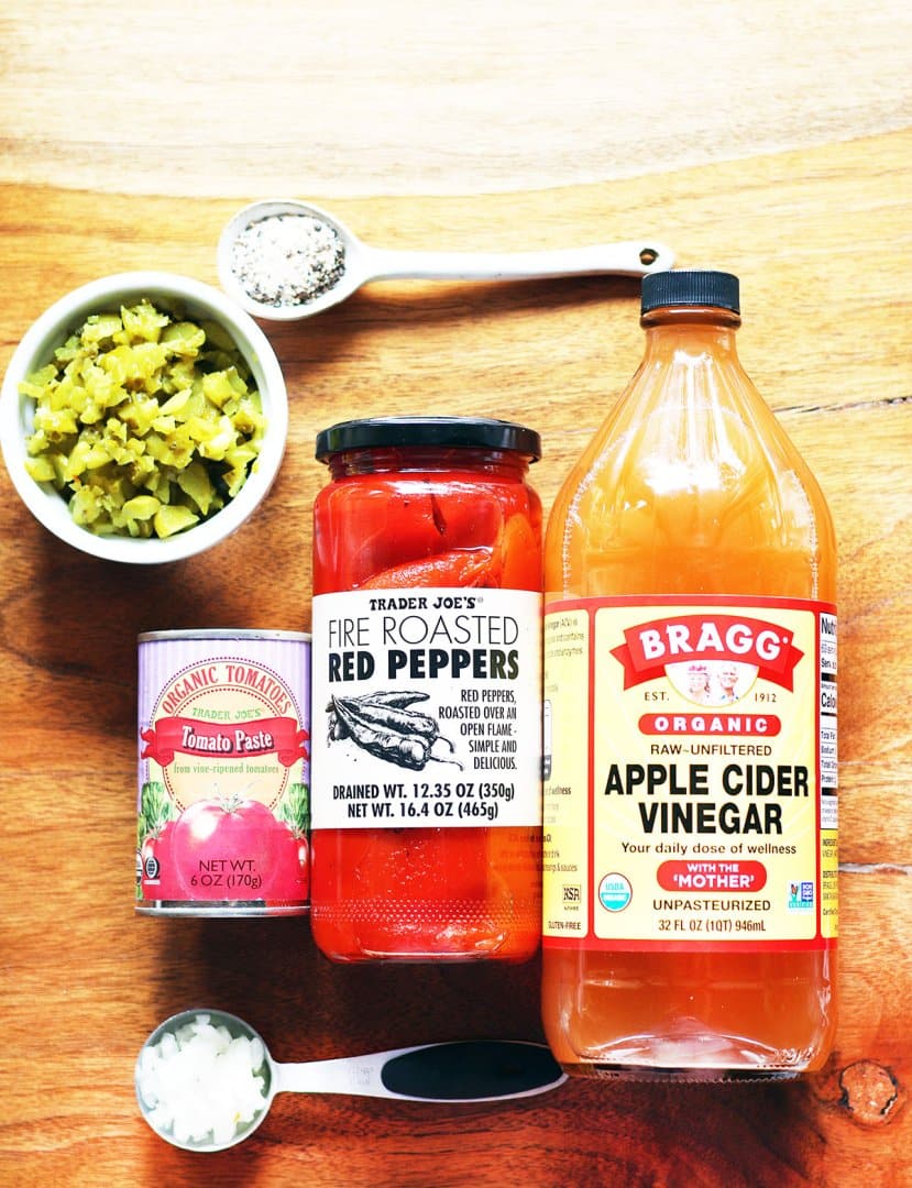 Red hamburger relish recipe: What you'll need.