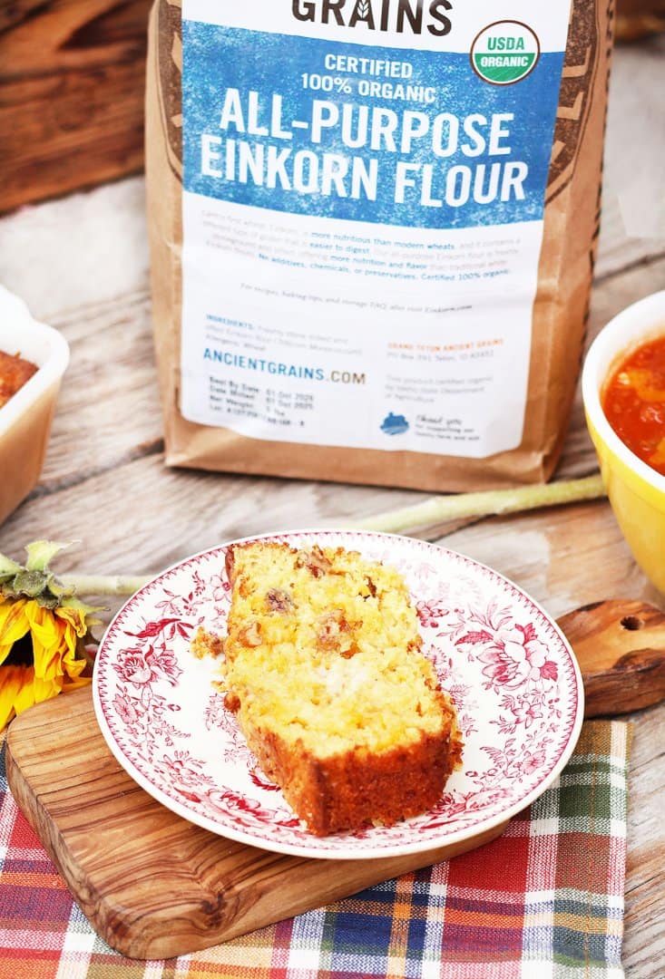 Pineapple cheddar quick bread: A sweet.& savory loaf made with wholesome einkorn flour.