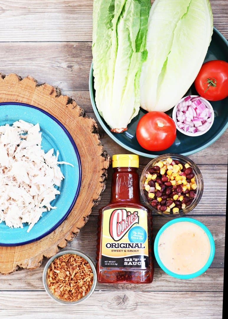 Ingredients needed to make BBQ turkey salad, a Capriotti's copycat recipe.