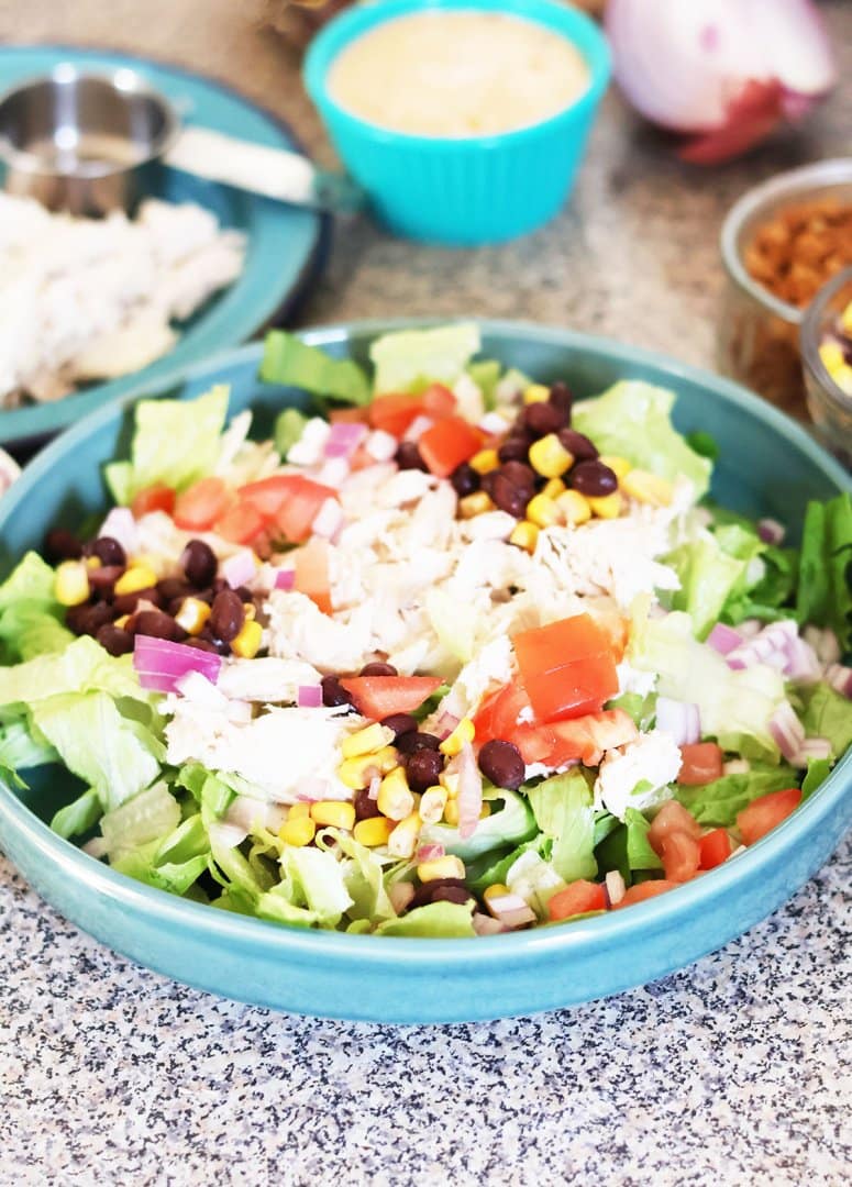 How to make a BBQ turkey salad with leftover Thanksgiving turkey.