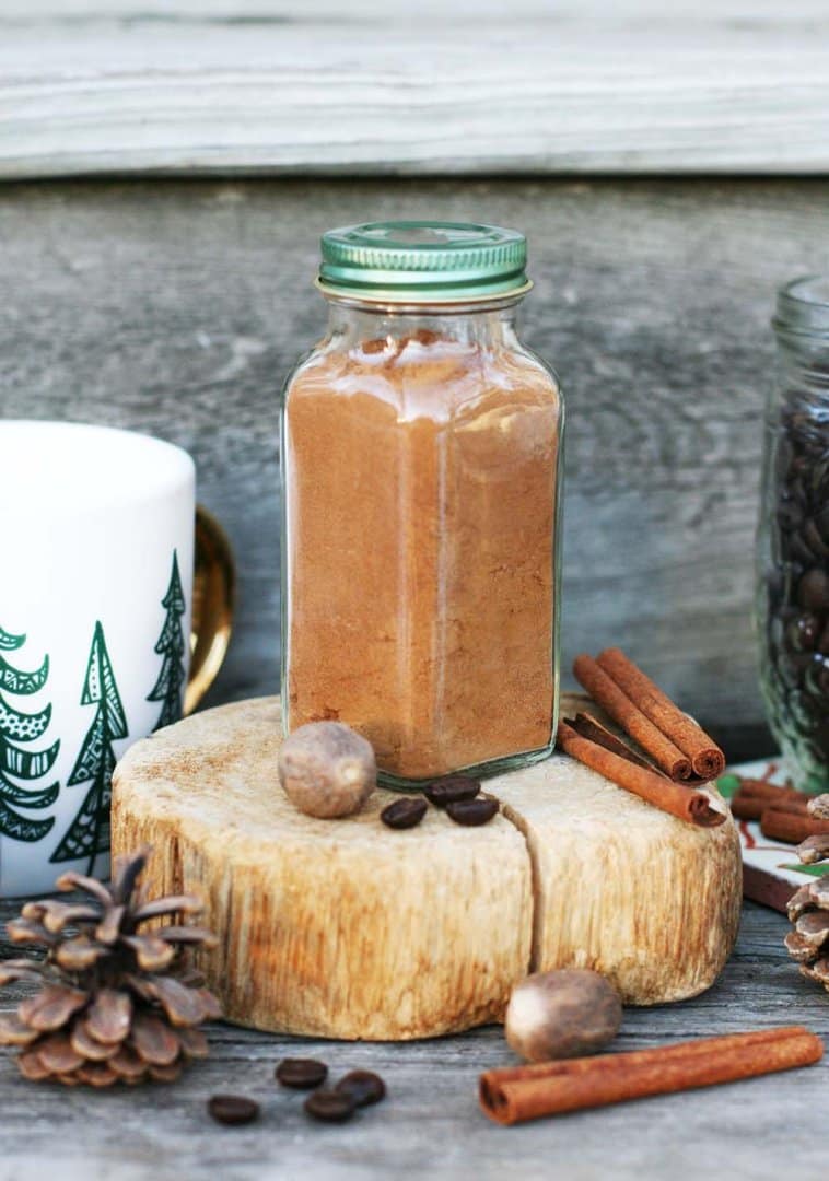 DIY coffee spices: Make a homemade spice blend perfect for topping hot coffee. Makes a great gift.